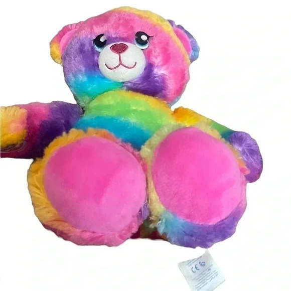 Build-A-Bear 2017 Rainbow Multicolor Tie Dye Stuffed Teddy Bear Plush Toy - Picture 9 of 11